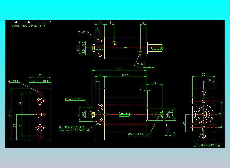 气立可CHELIC气缸油缸2D-NDD25x20-S-F