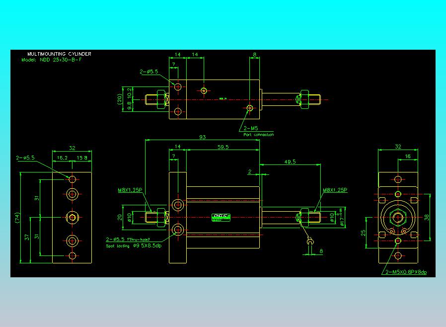 气立可CHELIC气缸油缸2D-NDD25x30-B-F