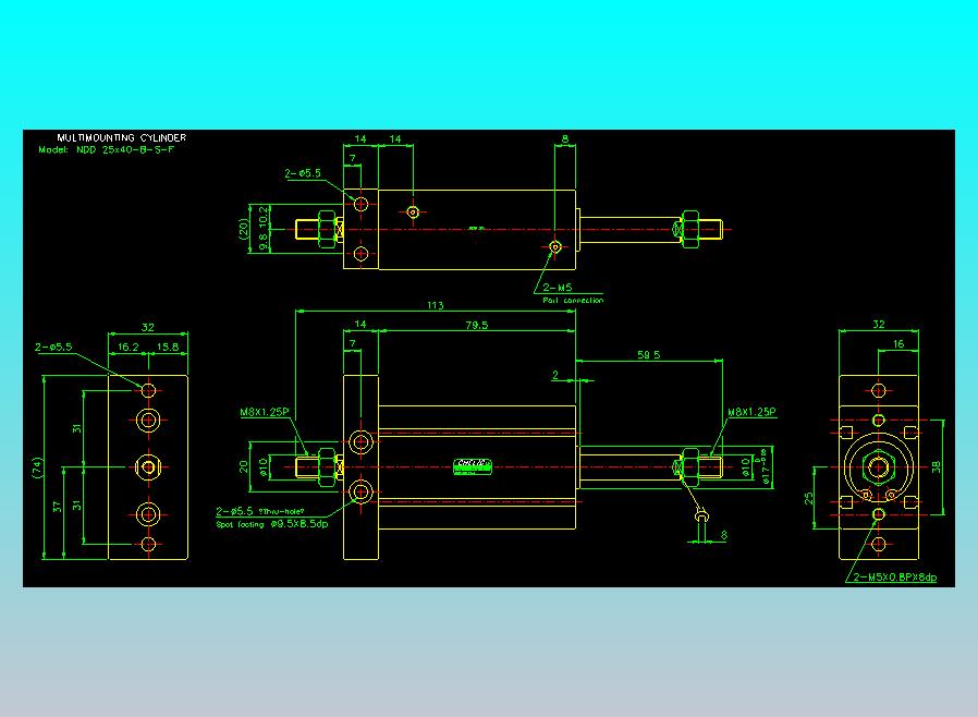 气立可CHELIC气缸油缸2D-NDD25x40-B-S-F
