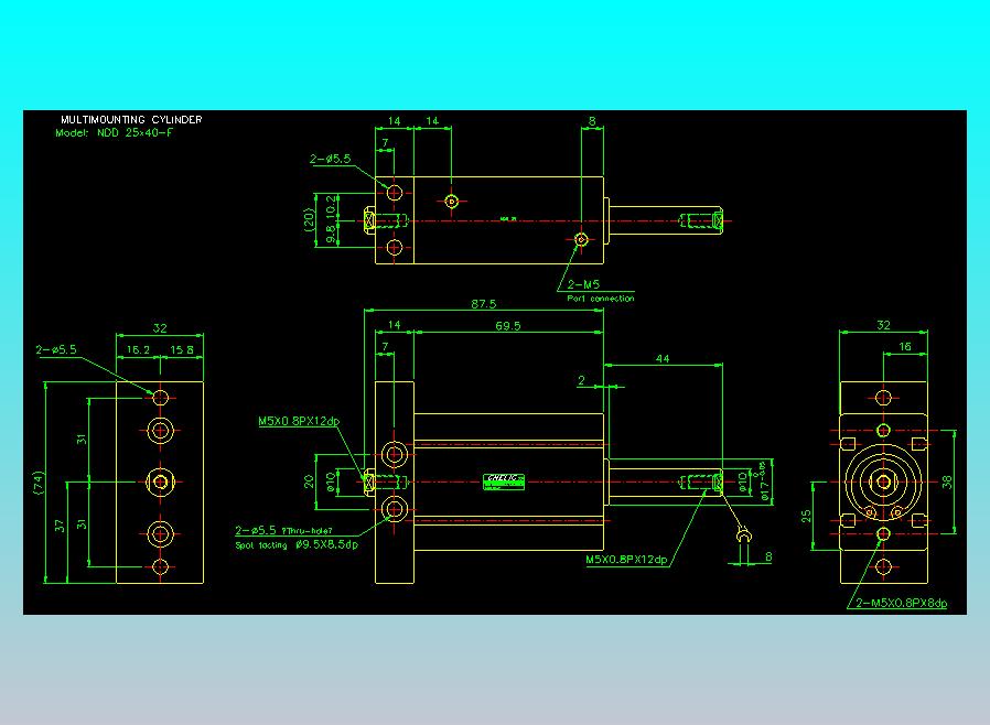 气立可CHELIC气缸油缸2D-NDD25x40-F