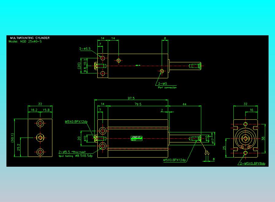 气立可CHELIC气缸油缸2D-NDD25x40-S