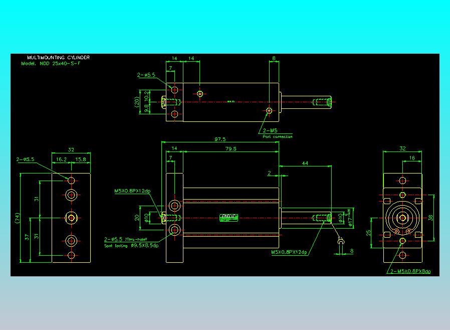 气立可CHELIC气缸油缸2D-NDD25x40-S-F