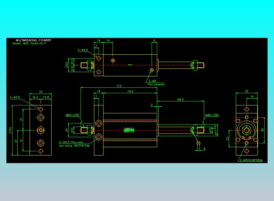 气立可CHELIC气缸油缸2D-NDD25x50-B-F