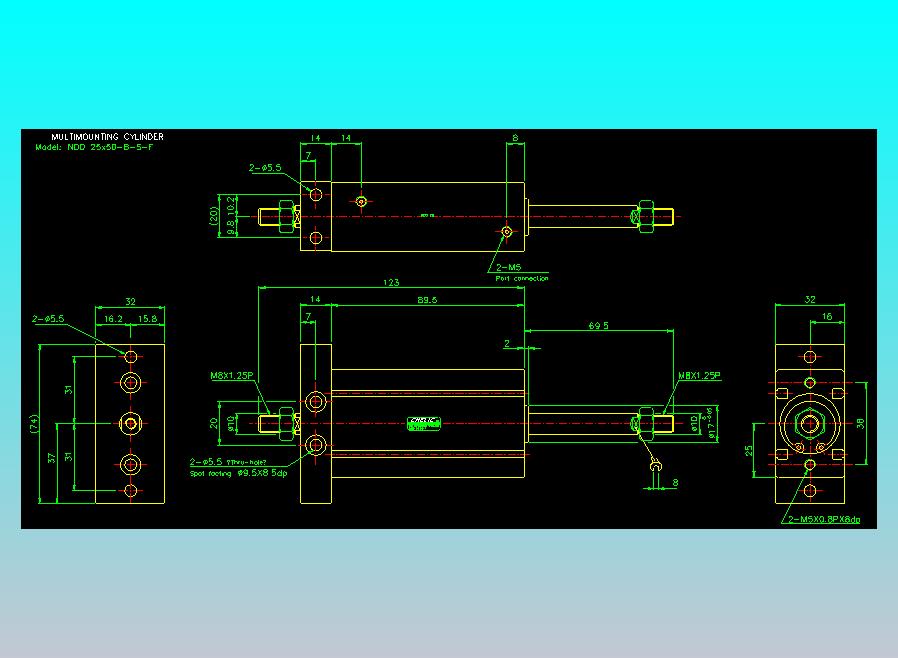气立可CHELIC气缸油缸2D-NDD25x50-B-S-F