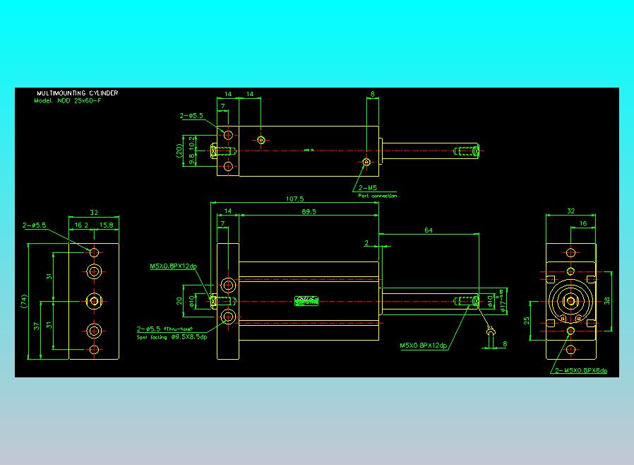 气立可CHELIC气缸油缸2D-NDD25x60-F