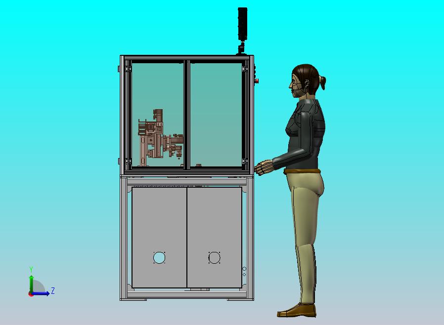 双工位工件打磨机，使用无杆缸交替更换工件。同步带驱动打磨头交换工件