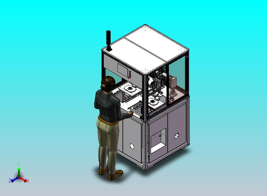 双工位工件打磨机，使用无杆缸交替更换工件。同步带驱动打磨头交换工件