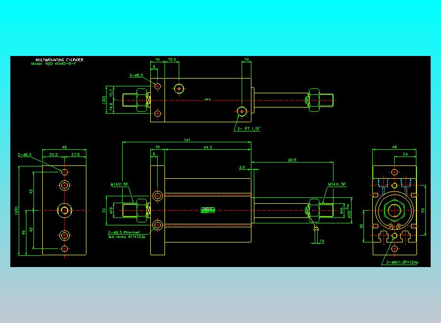 气立可CHELIC气缸油缸2D-NDD40x60-B-F