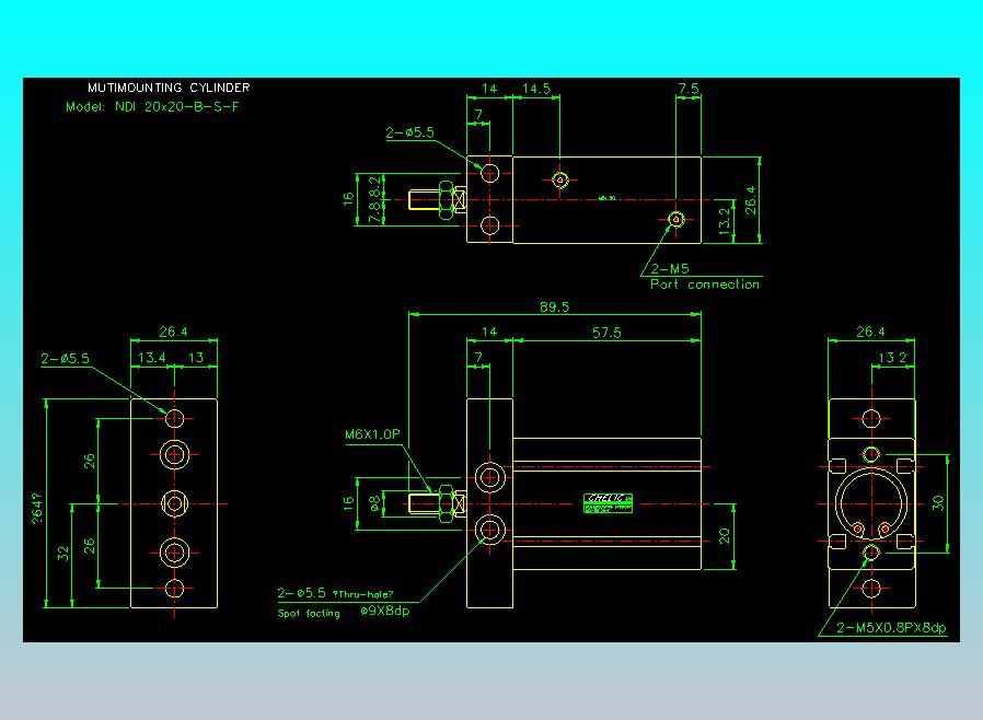 气立可CHELIC气缸油缸2D-NDI20x20-B-S-F
