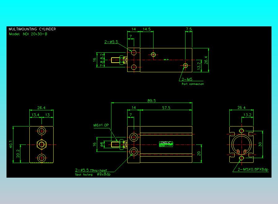 气立可CHELIC气缸油缸2D-NDI20x30-B