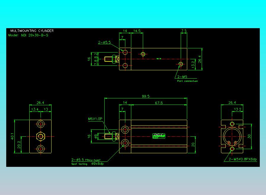 气立可CHELIC气缸油缸2D-NDI20x30-B-S