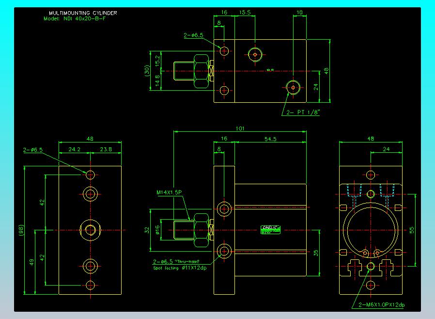 气立可CHELIC气缸油缸2D-NDI40x20-B-F