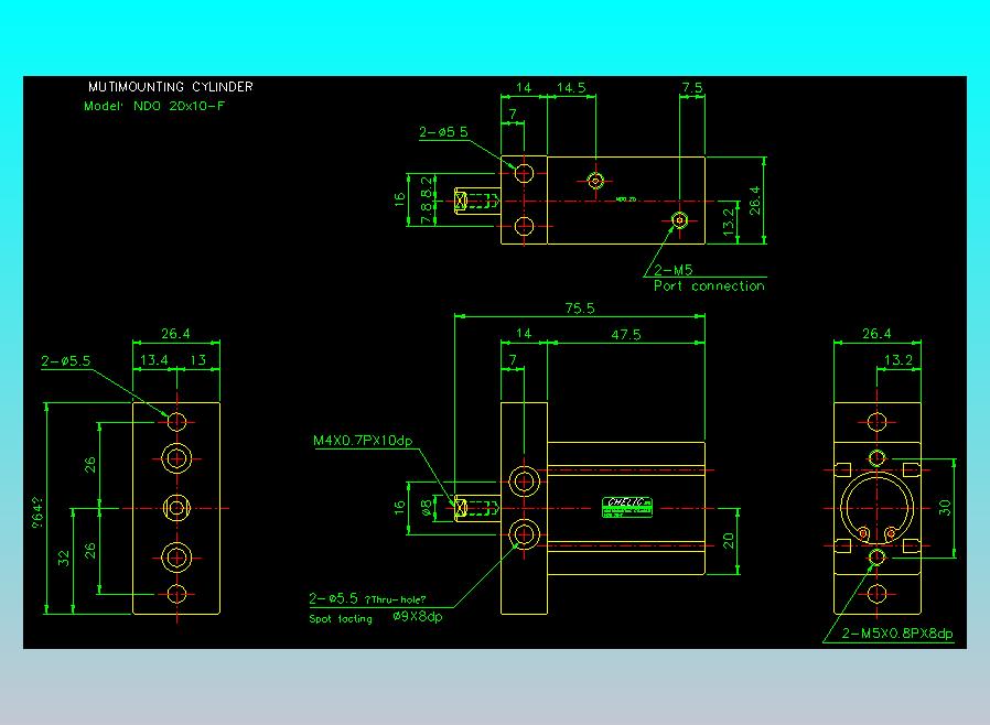 气立可CHELIC气缸油缸2D-NDO20x10-F