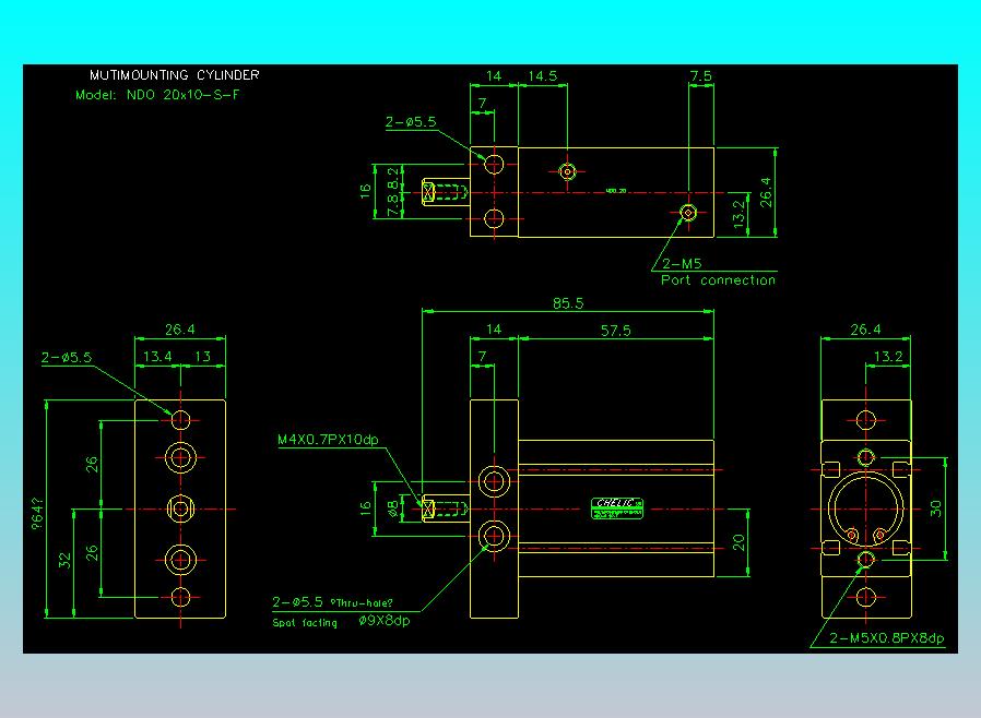 气立可CHELIC气缸油缸2D-NDO20x10-S-F