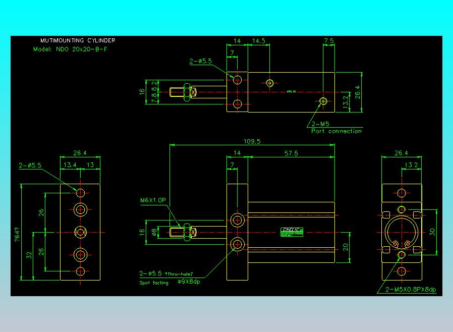 气立可CHELIC气缸油缸2D-NDO20x20-B-F