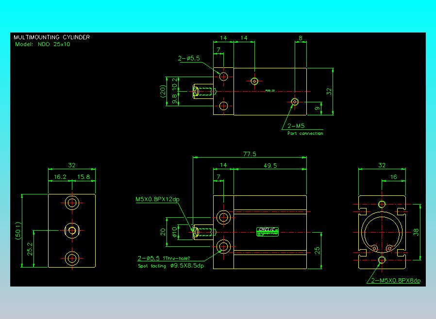 气立可CHELIC气缸油缸2D-NDO25x10