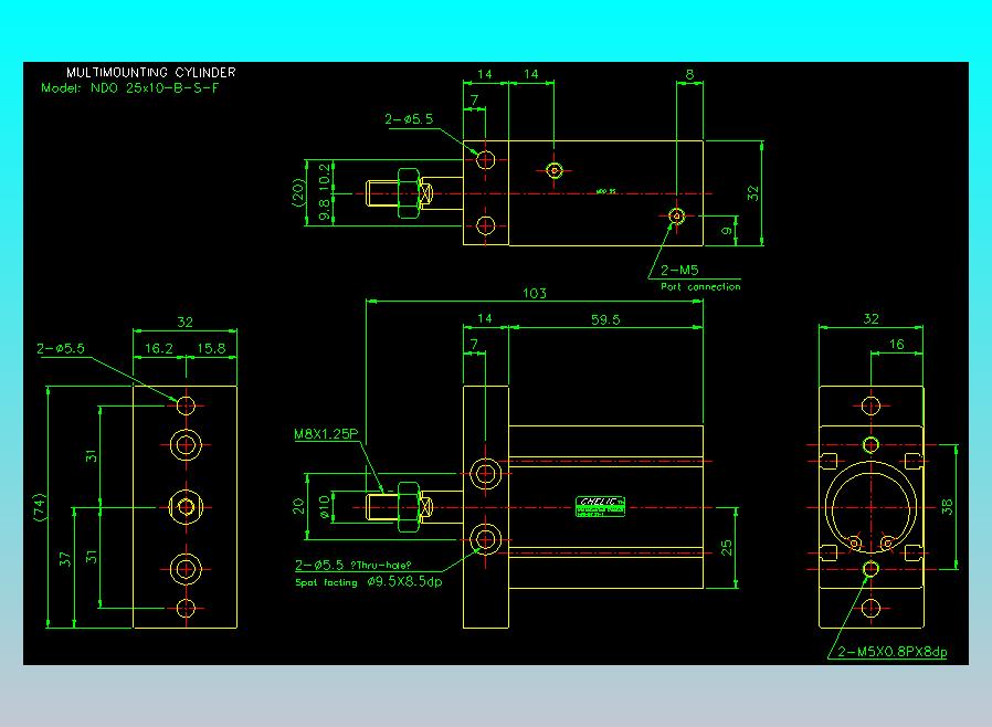 气立可CHELIC气缸油缸2D-NDO25x10-B-S-F