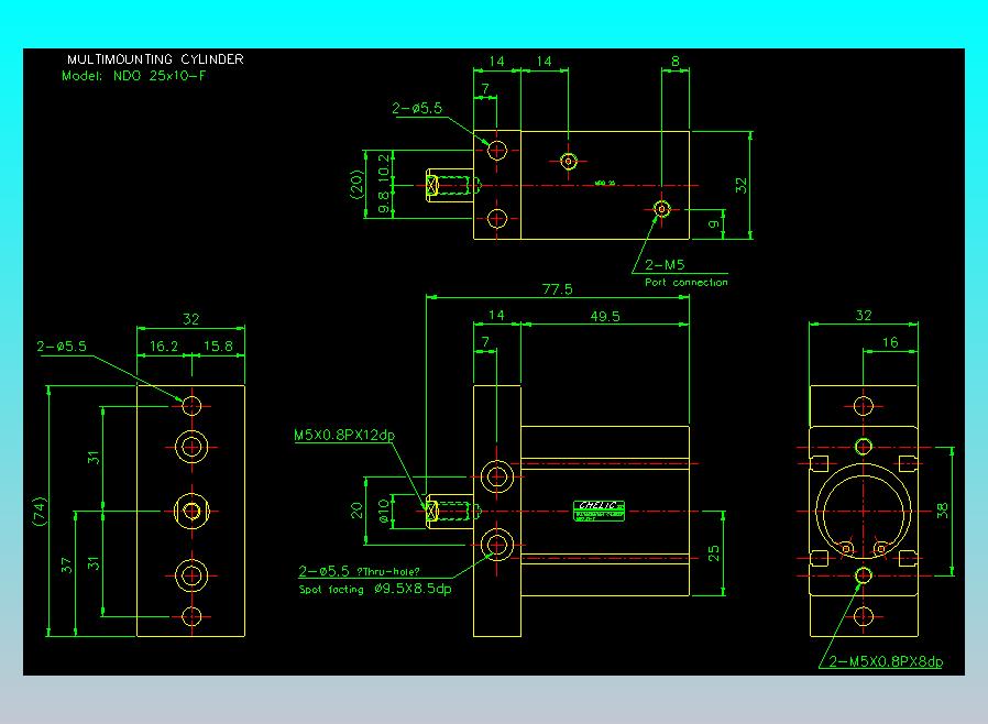 气立可CHELIC气缸油缸2D-NDO25x10-F