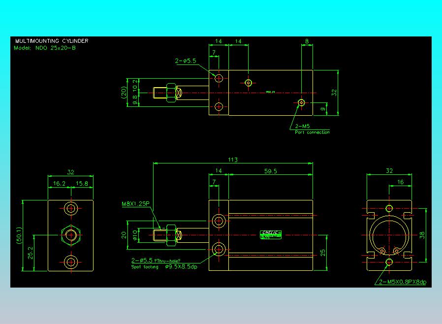 气立可CHELIC气缸油缸2D-NDO25x20-B
