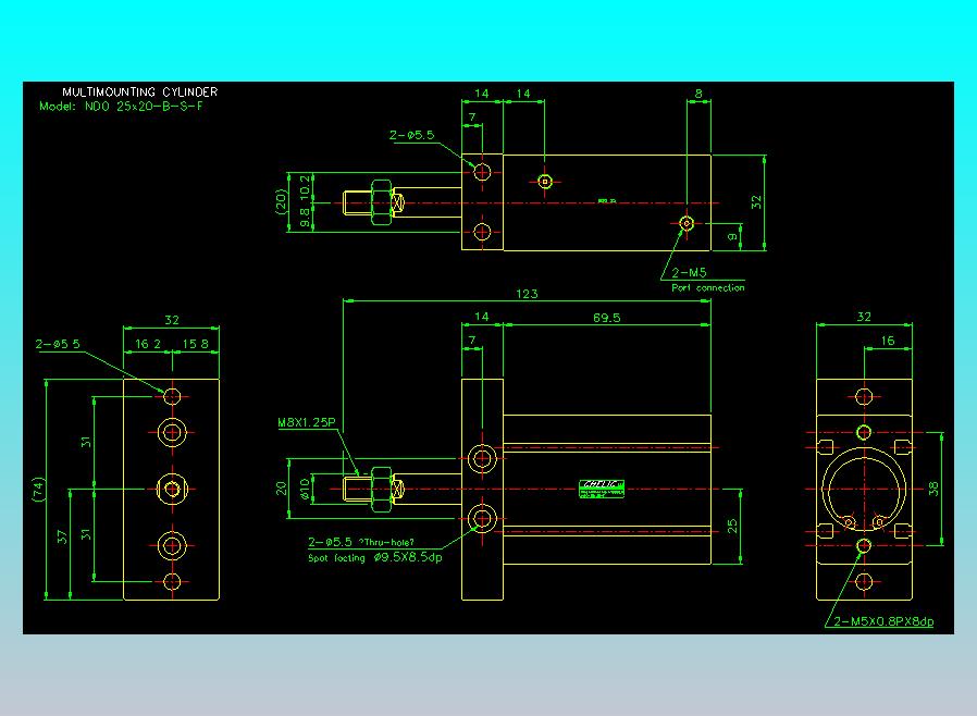 气立可CHELIC气缸油缸2D-NDO25x20-B-S-F
