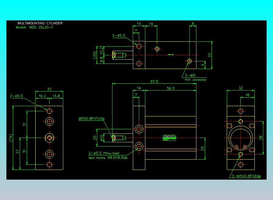 气立可CHELIC气缸油缸2D-NDO25x20-F