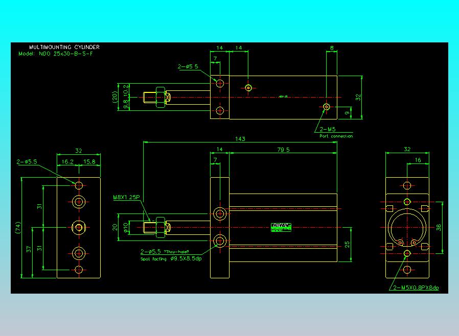 气立可CHELIC气缸油缸2D-NDO25x30-B-S-F