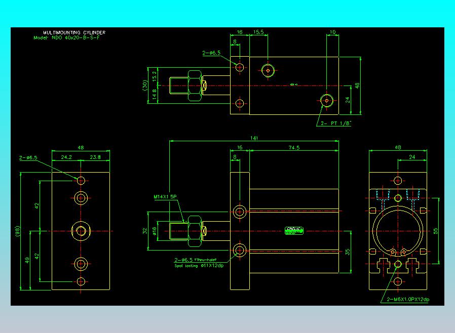 气立可CHELIC气缸油缸2D-NDO40x20-B-S-F