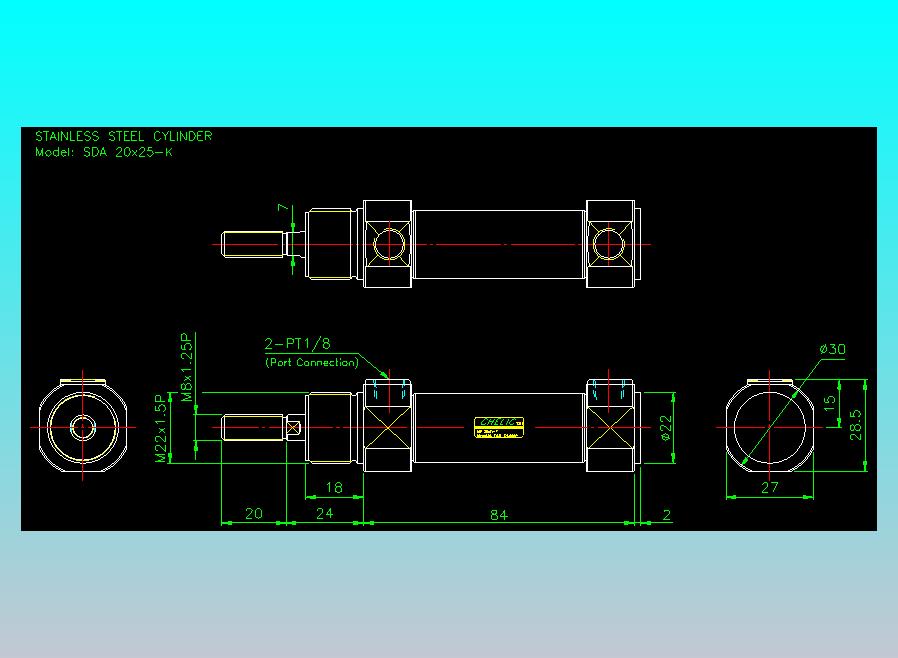 气立可CHELIC气缸油缸2D-SDA20x25-K