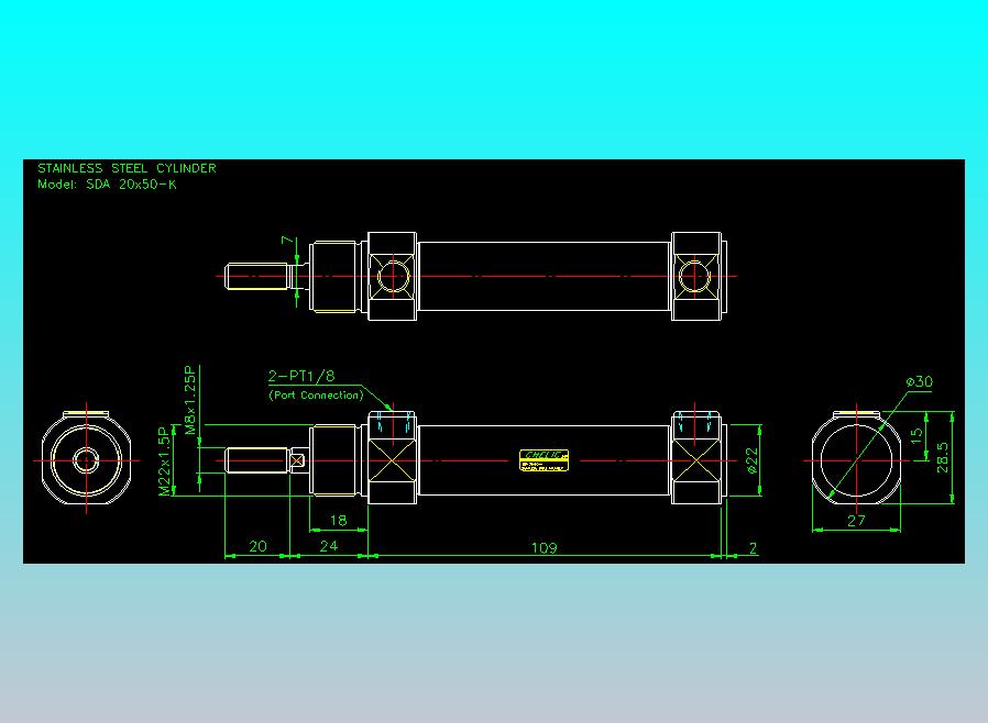 气立可CHELIC气缸油缸2D-SDA20x50-K