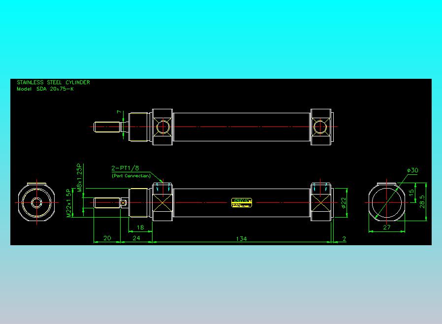 气立可CHELIC气缸油缸2D-SDA20x75-K