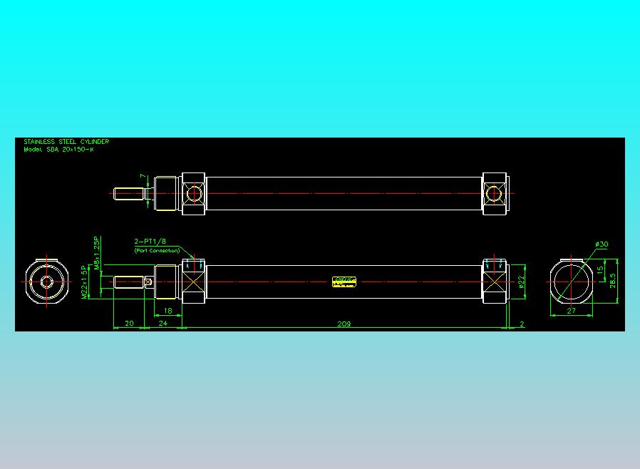 气立可CHELIC气缸油缸2D-SDA20x150-K