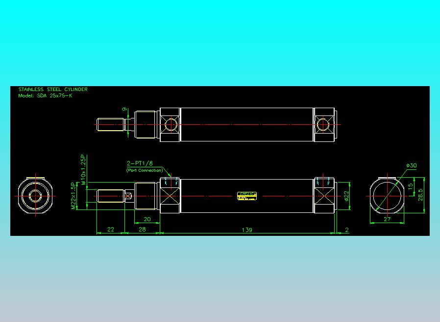 气立可CHELIC气缸油缸2D-SDA25x75-K