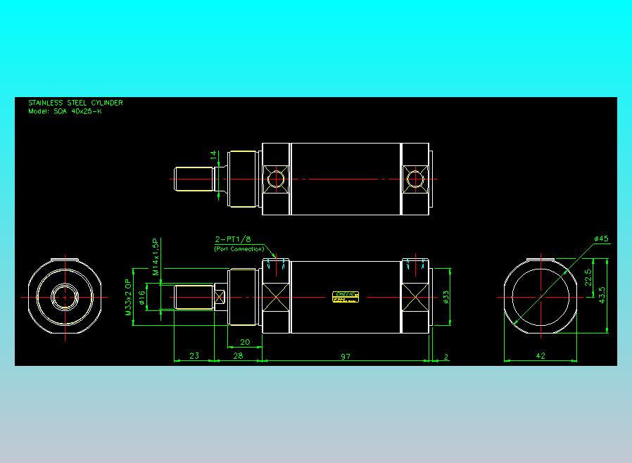 气立可CHELIC气缸油缸2D-SDA40x25-K