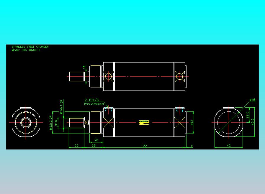 气立可CHELIC气缸油缸2D-SDA40x50-K