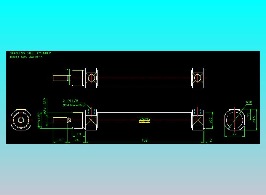 气立可CHELIC气缸油缸2D-SDAI20x75-K