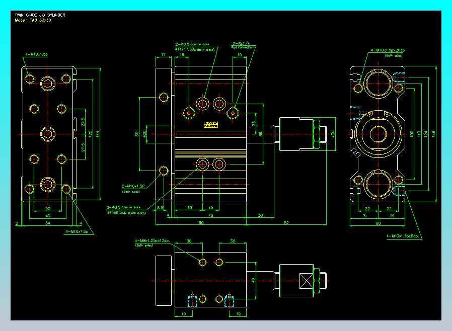 双轴气缸2D-TAB50x30