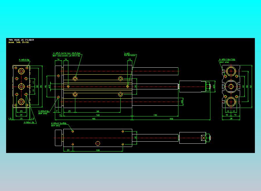 双轴气缸2D-TABL25x100