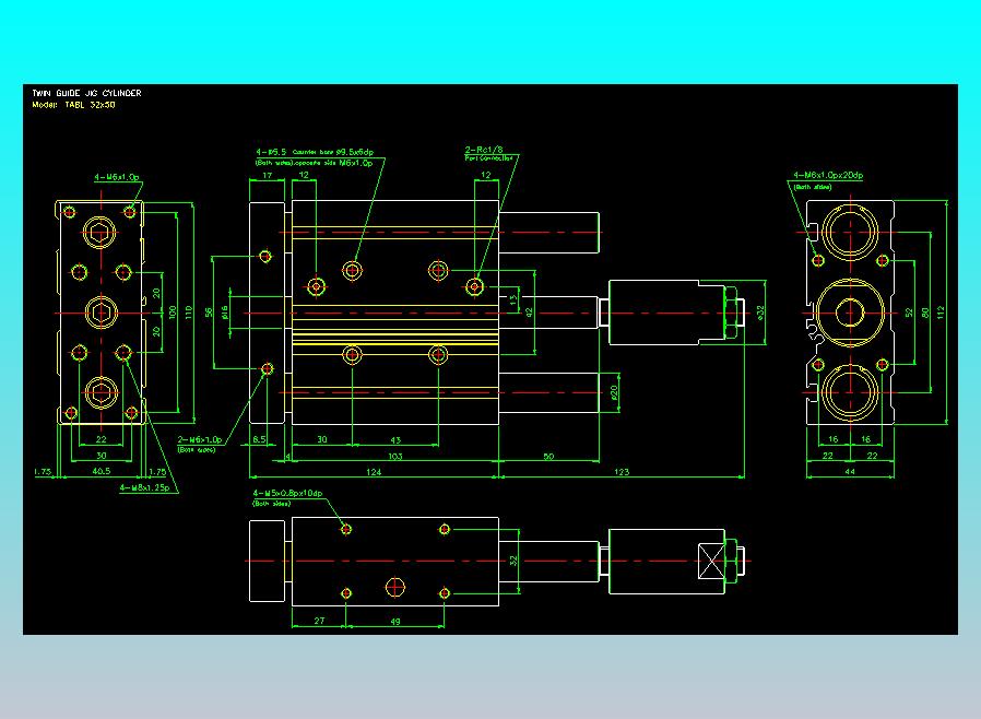 双轴气缸2D-TABL32x50
