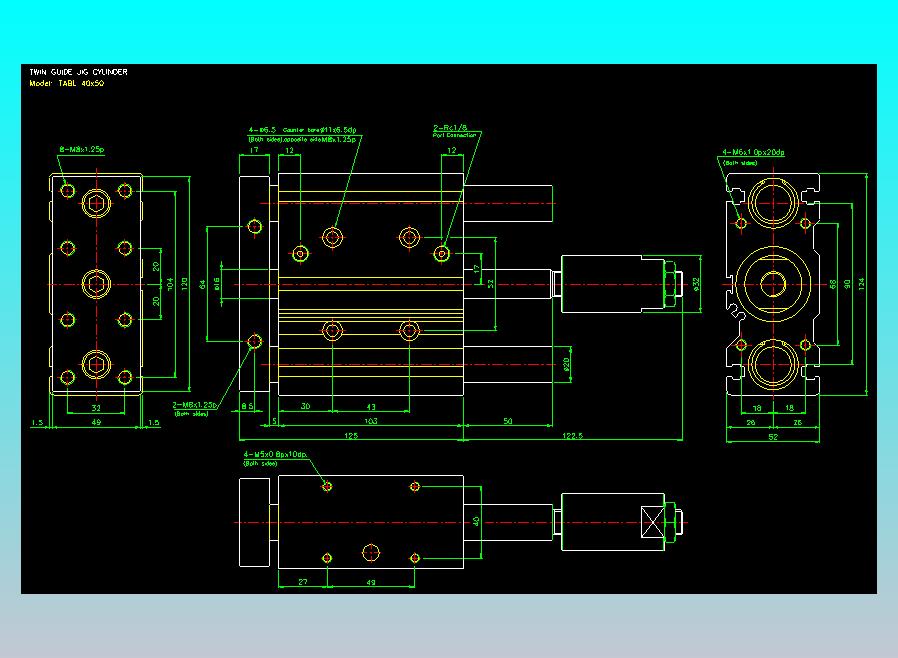 双轴气缸2D-TABL40x50