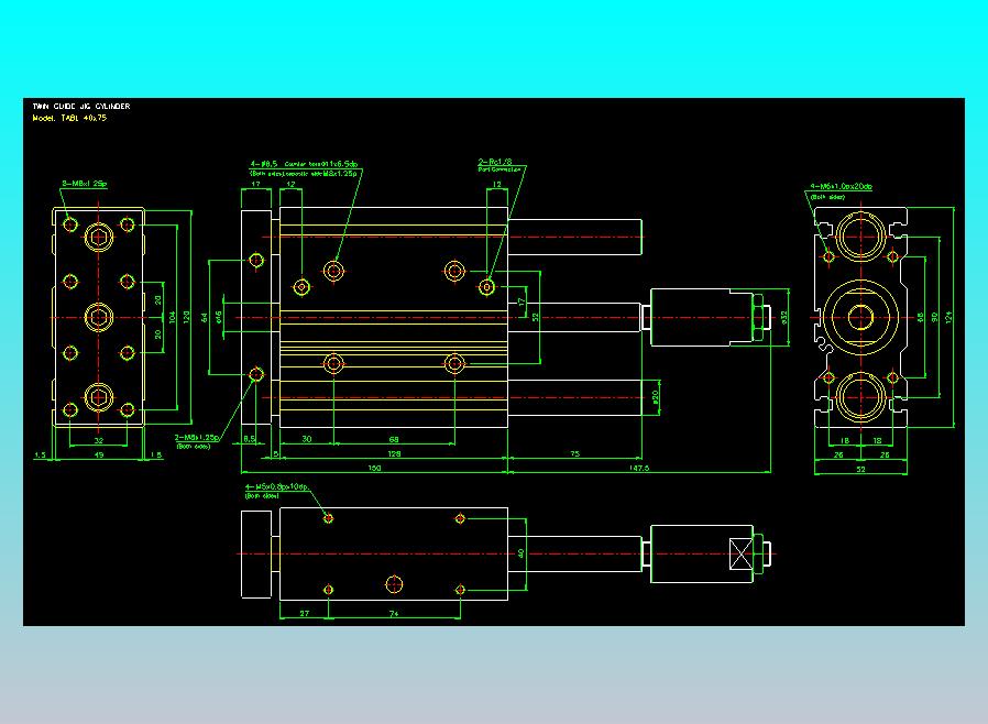 双轴气缸2D-TABL40x75