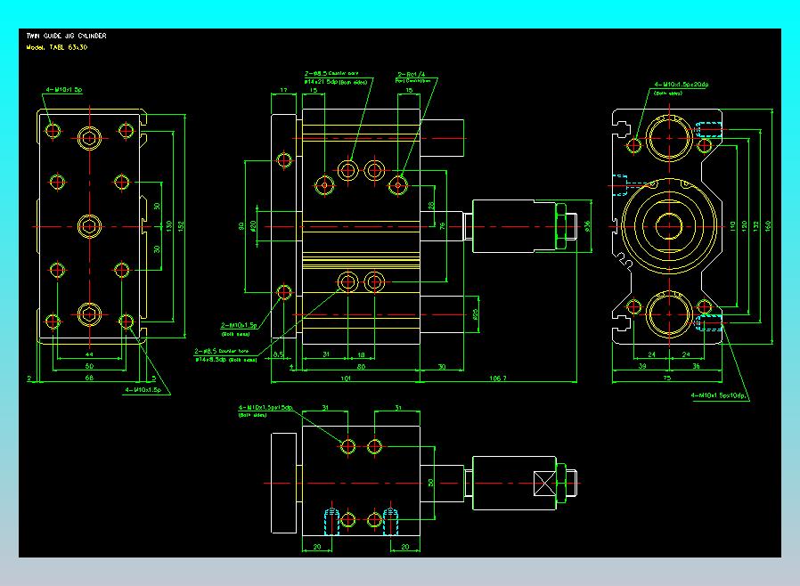 双轴气缸2D-TABL63x30