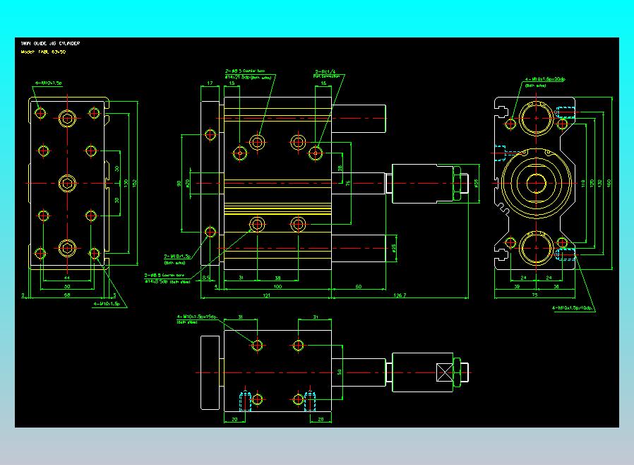 双轴气缸2D-TABL63x50