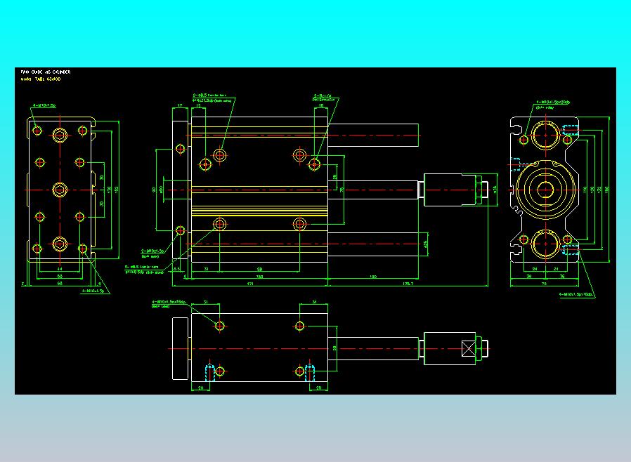 双轴气缸2D-TABL63x100