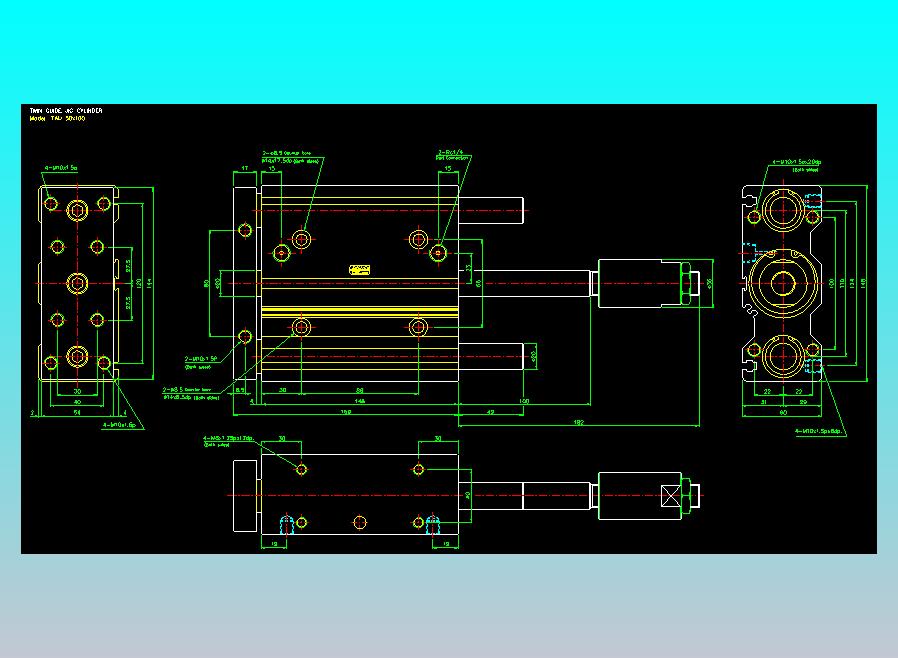 双轴气缸2D-TAU50x100