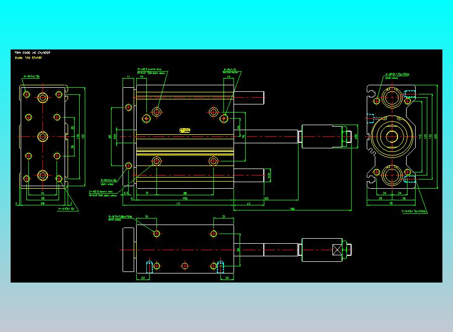 双轴气缸2D-TAU63x100