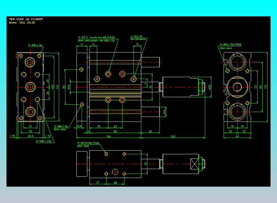 双轴气缸2D-TAUL32x30