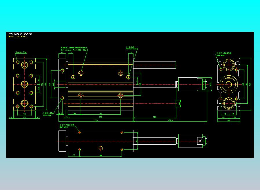 双轴气缸2D-TAUL40x100