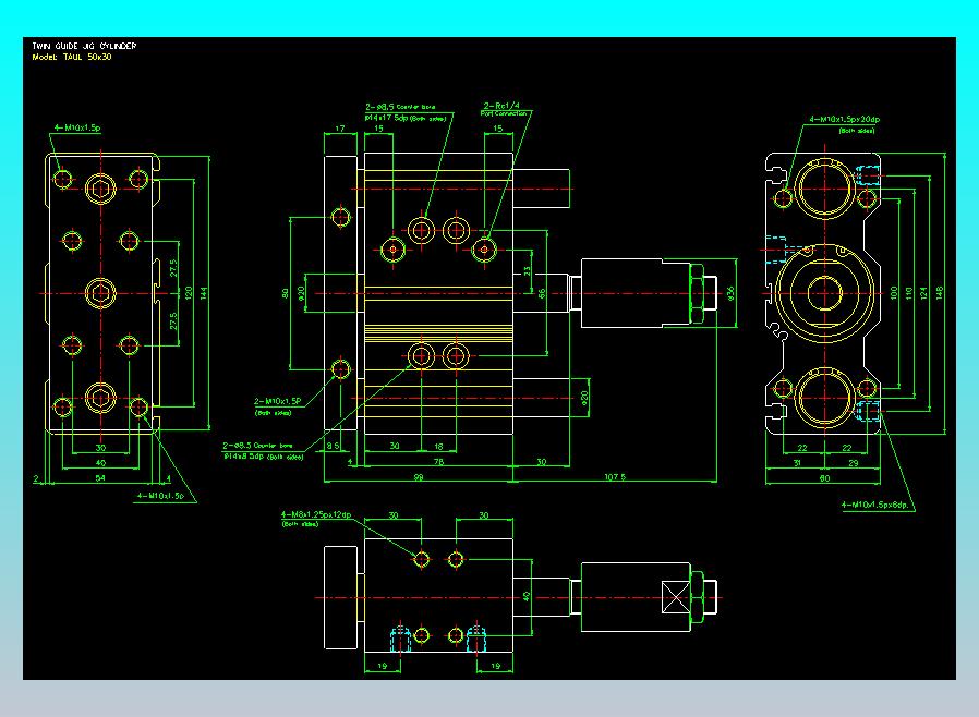 双轴气缸2D-TAUL50x30