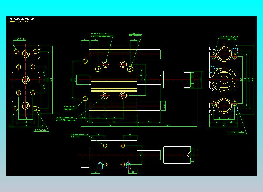 双轴气缸2D-TAUL50x50