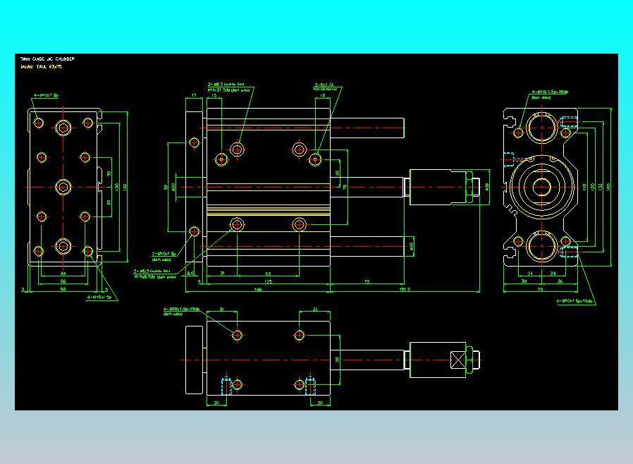双轴气缸2D-TAUL63x75